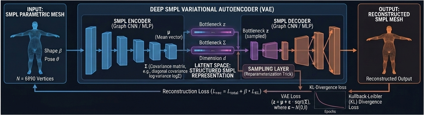 Deep SMPL Variational Autoencoder Architecture
